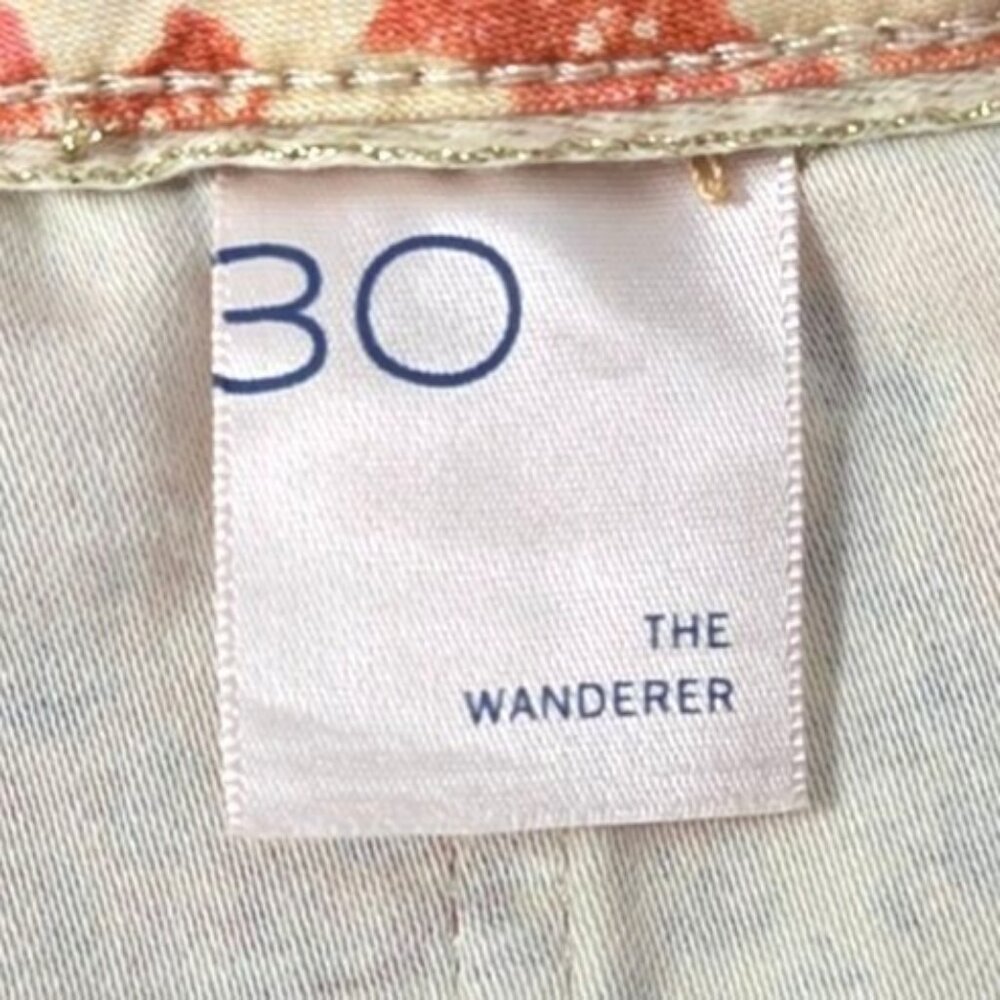 Pilcro The Wanderer Boho Patchwork Denim Shorts Sz 30 Frayed Hem - Picture 7 of 8